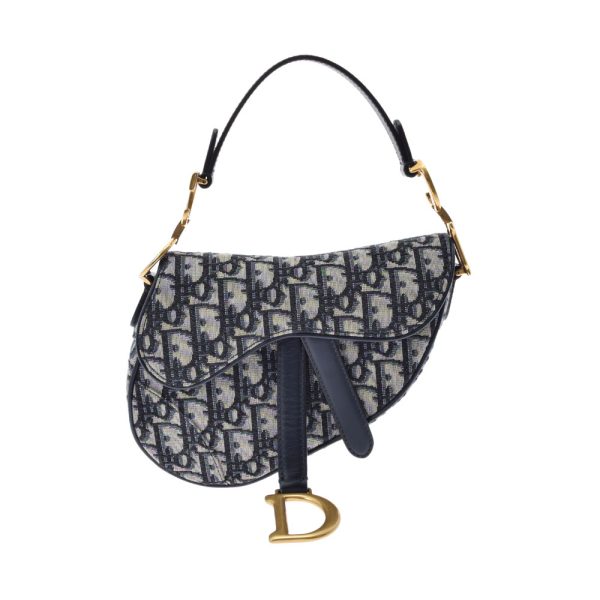 1 Christian Dior Mini Saddlebag Oblique Jacquard Handbag Blue