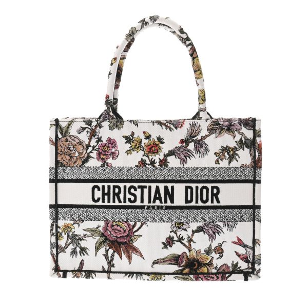 1 Christian Dior Book Tote Medium Embroidered Handbag Multicolor