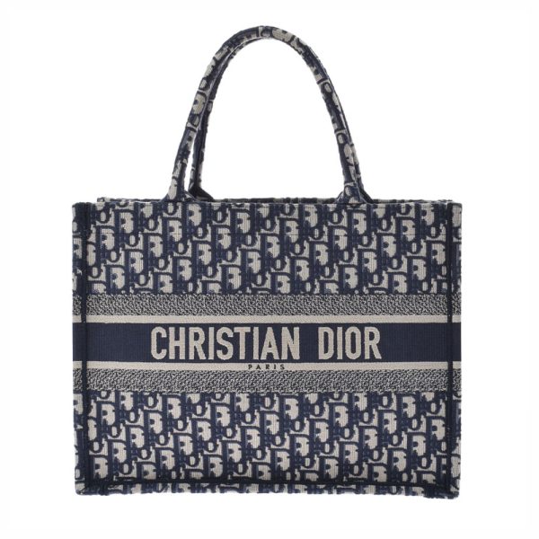 1 Christian Dior Book Tote Bag Medium Handbag Navy