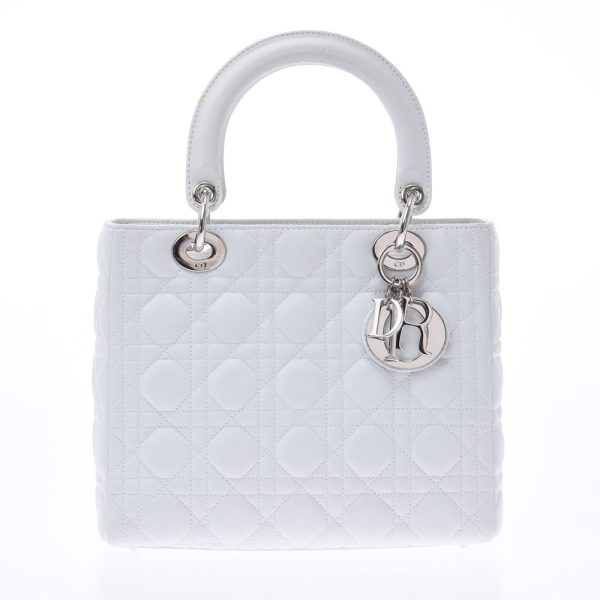 1 Christian Dior Cannage Bag 2way Calf Handbag White