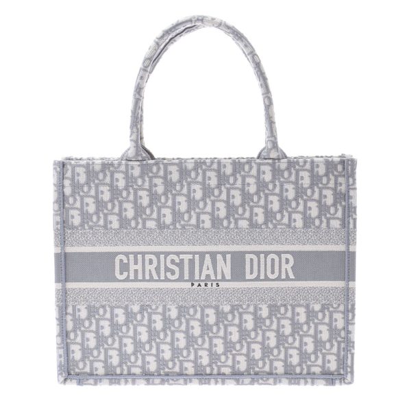 1 Christian Dior Book Tote Small Handbag WhiteGray