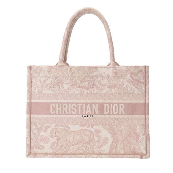 1 Christian Dior Book Tote Medium Jacquard Handbag Pink