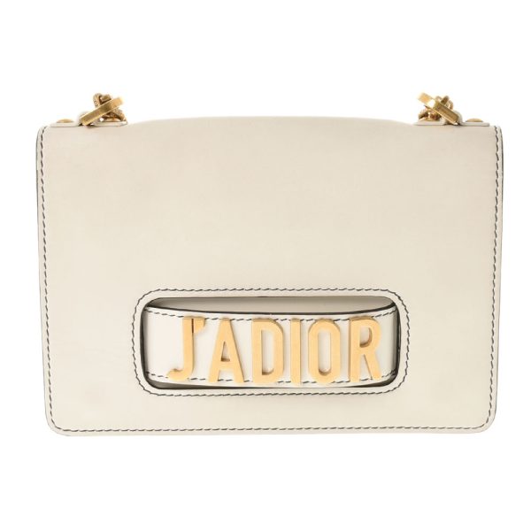 1 Christian Dior Chain Calf Shoulder Bag White