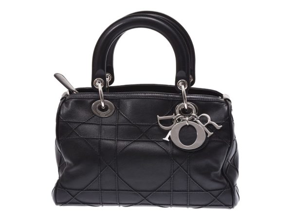 1 Christian Dior Calf 2way Handbag Black