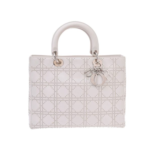 1 Christian Dior White Silver Hardware Calf 2way Bag