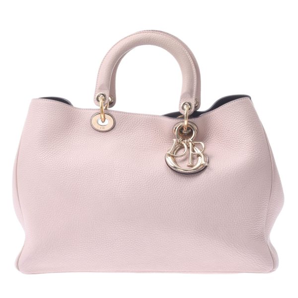 1 Christian Dior 2way Bag Pink Beige Calf Tote Bag