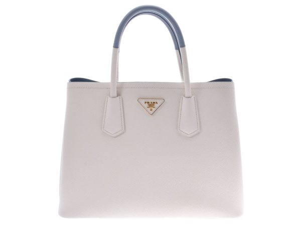 1 Prada 2way Handbag White Blue