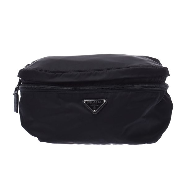 1 Prada Waist Backpack Black Silver Hardware Nylon Body Bag