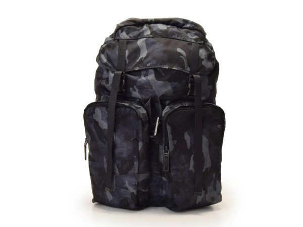 1 Prada Backpack Camouflage Pattern Gray Nylon