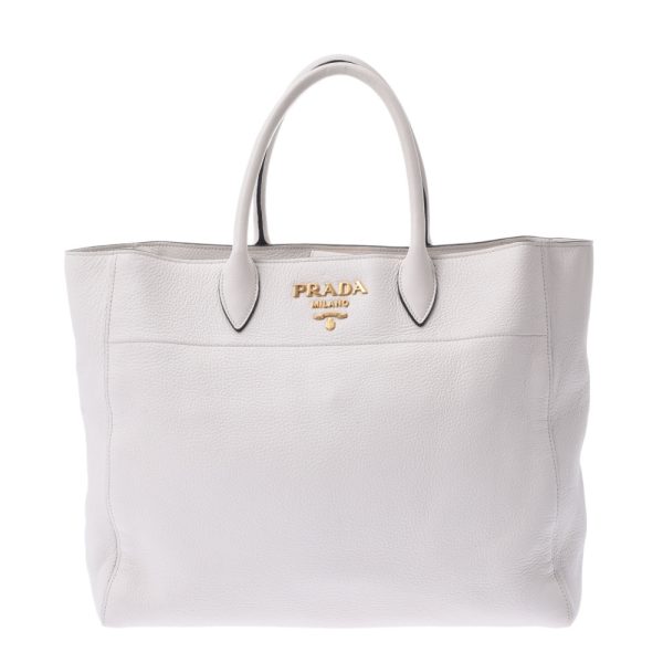 1 Prada Tote Bag White Calf 2way Bag