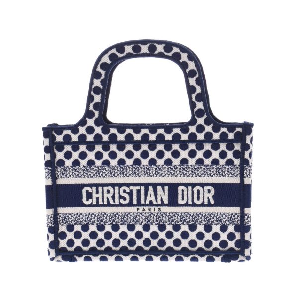 1 Christian Dior Book Tote Bag Mini Blue Handbag