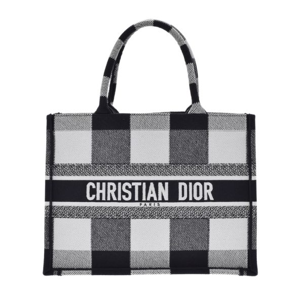 1 Christian Dior Book Tote Handbag WhiteBlack