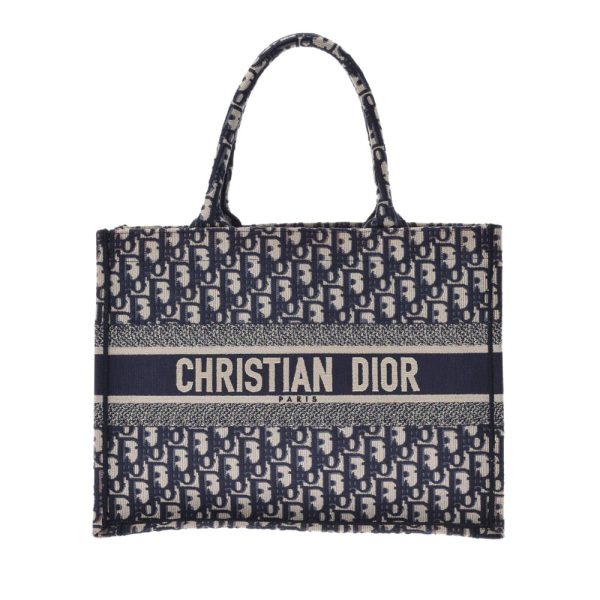 1 Christian Dior Book Tote Bag Medium Navy Canvas Handbag