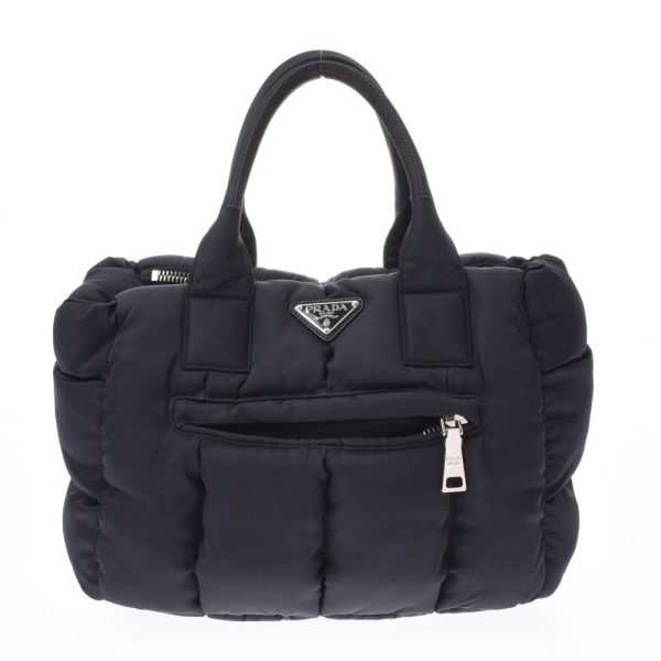 1 Prada Bomber 2way Bag Black Silver Hardware Nylon Handbag