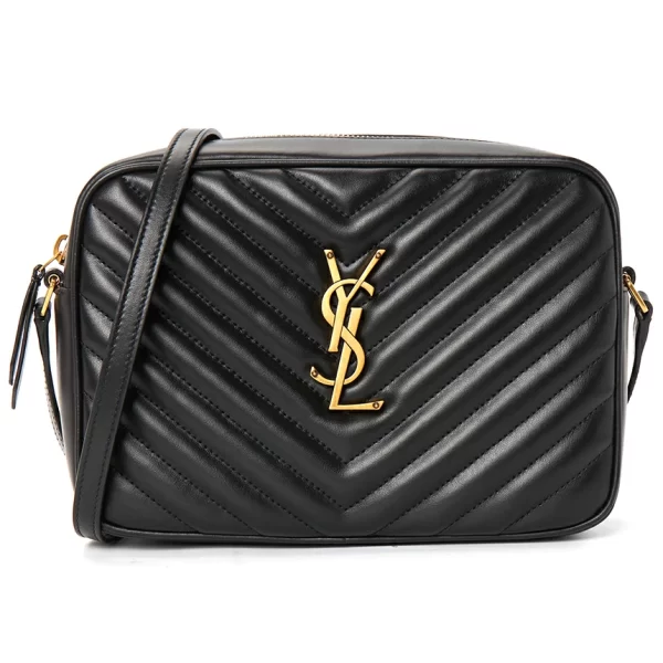 1 Saint Laurent Shoulder Bag Leather Brass Black