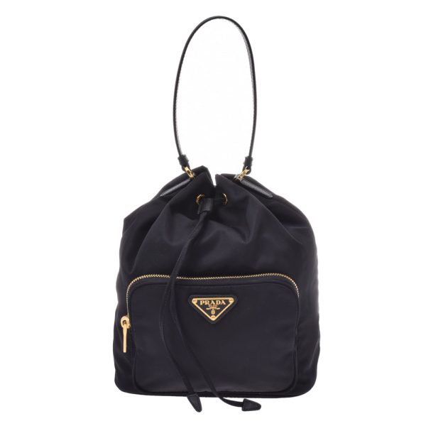 1 Prada Black Gold Hardware Nylon 2way Bag