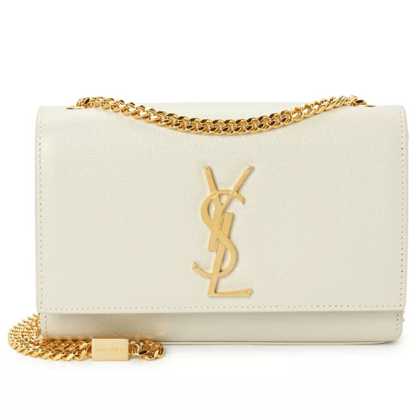 1 Saint Laurent Shoulder Bag Cowhide Handle Ivory