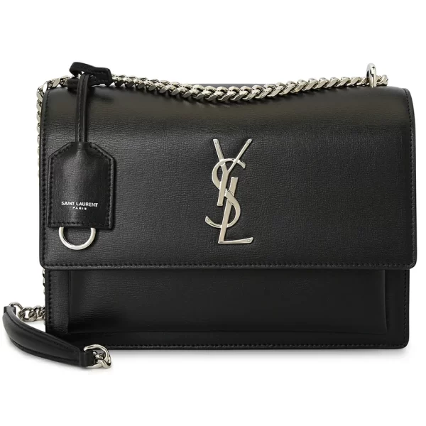 1 Saint Laurent Shoulder Bag Cowhide Handle Black