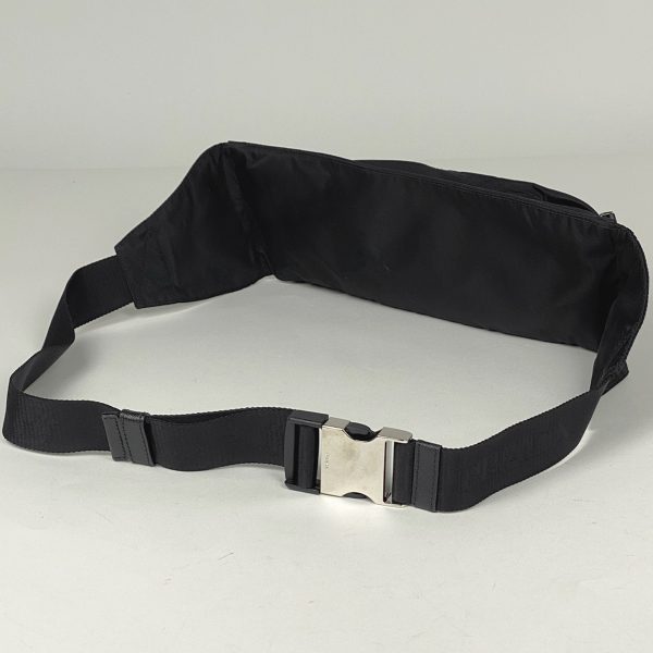 1000052160607 12 Prada Logo Plate Waist Bag Body Bag Crossbody Nylon Nero Black