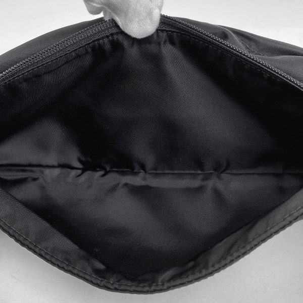 1000052160607 16 Prada Logo Plate Waist Bag Body Bag Crossbody Nylon Nero Black