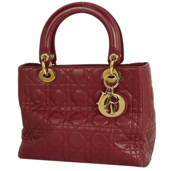 1000058401100 11 Christian Dior Handbag Cannage Leather Red