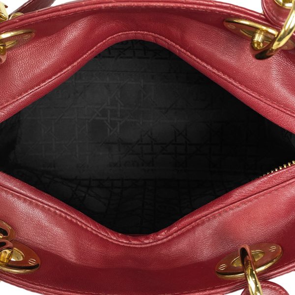 1000058401100 17 Christian Dior Handbag Cannage Leather Red