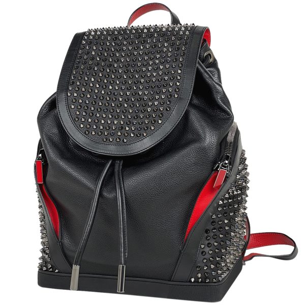 1000060393523 11 Christian Louboutin Explorer Funk Backpack Day Bag Studded Leather Black Red