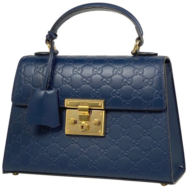 1000061115490 11 Gucci Guccisima Handbag 2way Shoulder Bag Shima Leather Navy