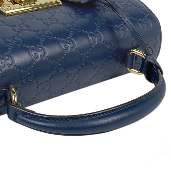 1000061115490 17 Gucci Guccisima Handbag 2way Shoulder Bag Shima Leather Navy