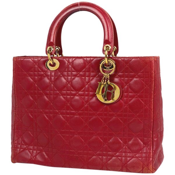 1000061555388 11 Christian Dior Cannage Handbag Leather Red