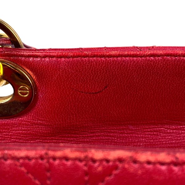 1000061555388 20 Christian Dior Cannage Handbag Leather Red