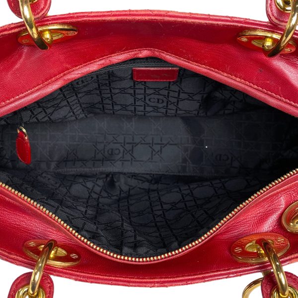 1000061555388 22 Christian Dior Cannage Handbag Leather Red