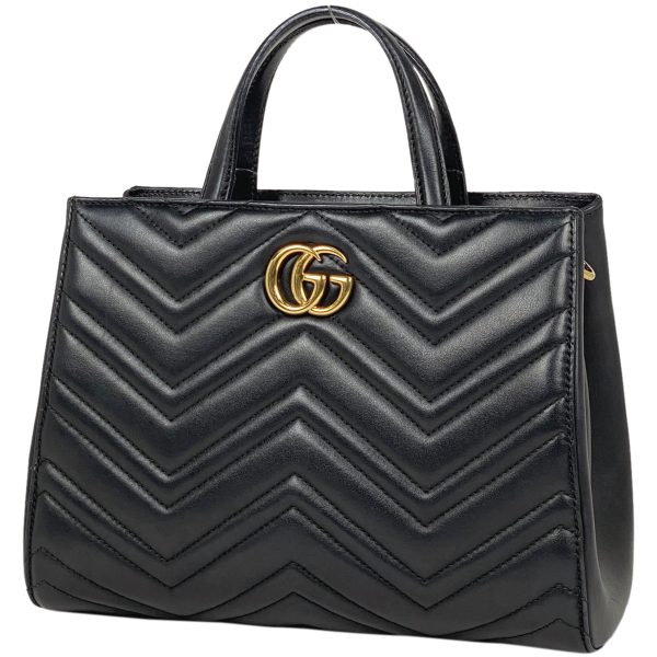 1000061740814 11 Gucci GG Marmont Handbag 2way Shoulder Bag Double G Leather Black