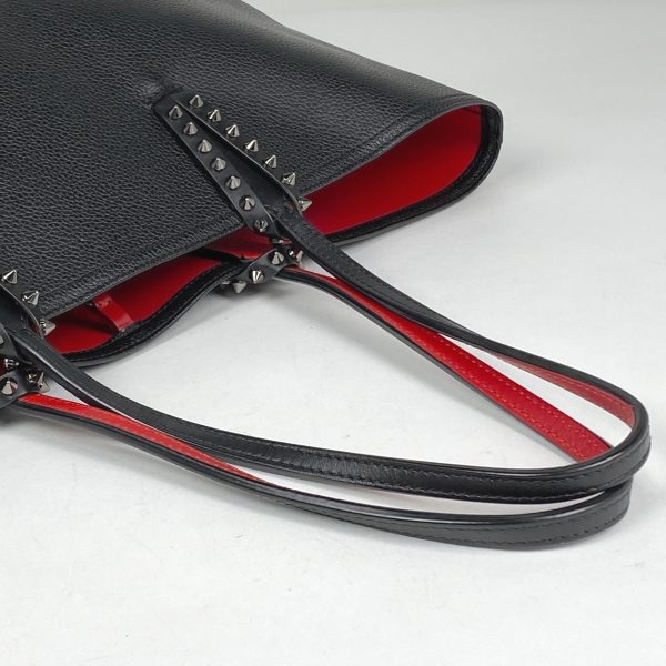 1000062503302 16 Christian Louboutin Cabata Tote Shoulder Bag Studded Bicolor Leather Black Red