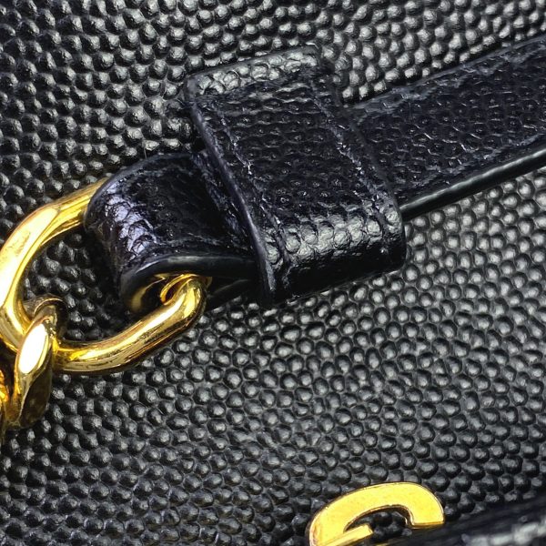 1000062765403 17 Saint Laurent Monogram Chain Wallet 2way Clutch Shoulder Bag Leather Black