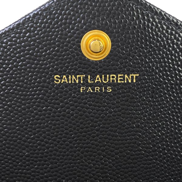 1000062765403 24 Saint Laurent Monogram Chain Wallet 2way Clutch Shoulder Bag Leather Black