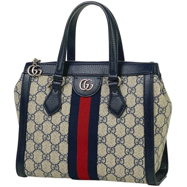 1000062765779 11 Gucci Ophidia GG Small Tote Bag 2way Shoulder Sherry Line Beige Blue