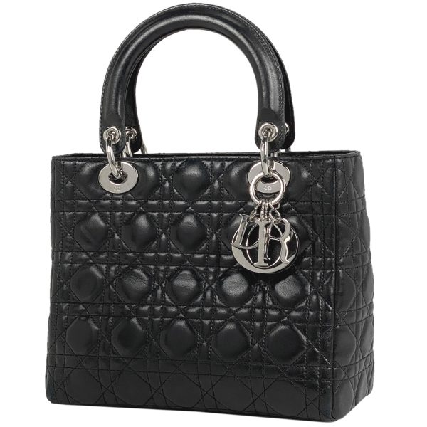 1000062775679 11 Christian Dior Cannage Handbag Leather Black