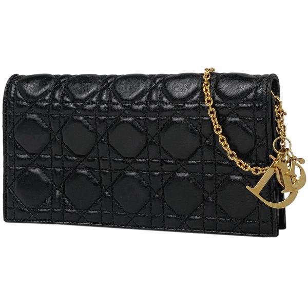 1000063272740 11 Christian Dior Shoulder Bag Cannage Chain Clutch Bag Leather Black