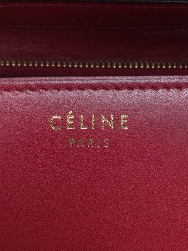 2 Celine Classic Shoulder Bag Leather Red