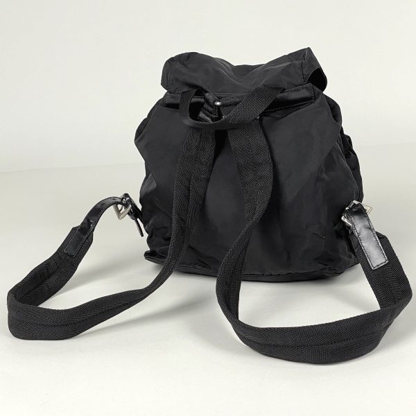 2 Prada Logo Plate Rucksack Nylon Nero Black