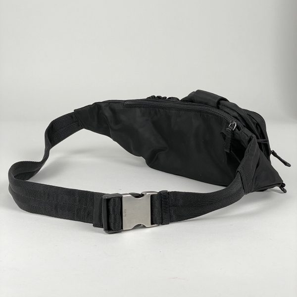 2 Prada Logo Plate Waist Bag Body Bag Tesuto Nylon Nero Black