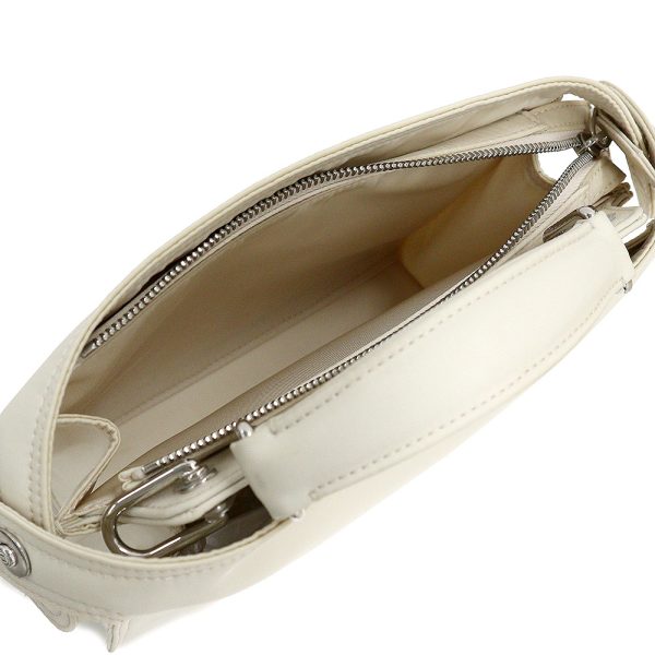 2 Fendi Peekaboo Mini 2way Handbag Crossbody Nylon Ivory White