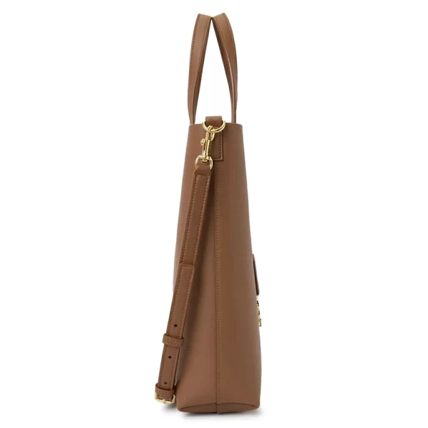 2 Saint Laurent Tote Shoulder Bag Leather Brown