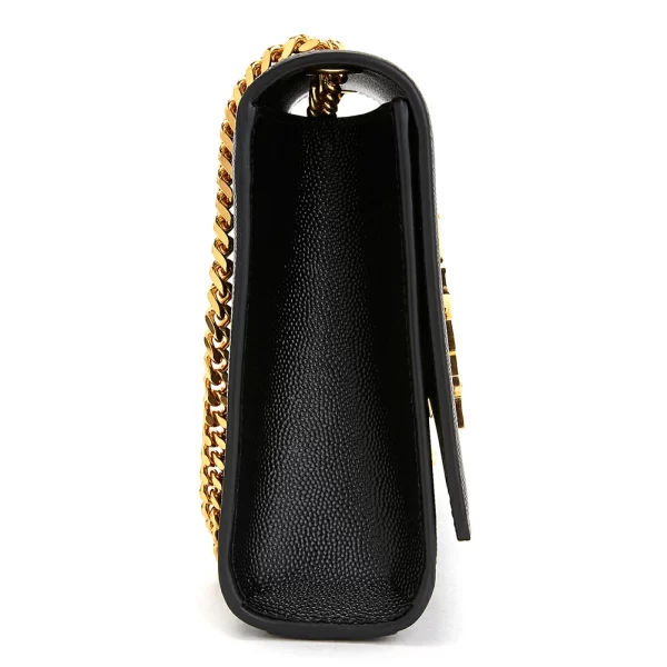 2 Saint Laurent Shoulder Bag Cowhide Handle Black