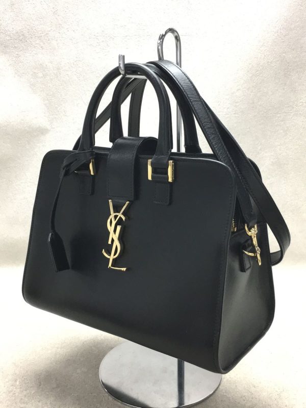 2 Saint Laurent Shoulder Bag Leather Black