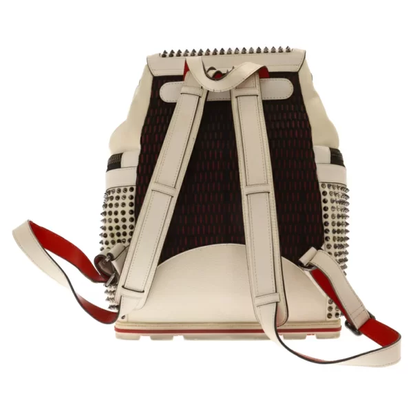 2 Christian Louboutin Spike Stud Backpack Rucksack White