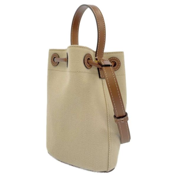 2 Burberry Handbag Bucket Canvas Ivory Brown