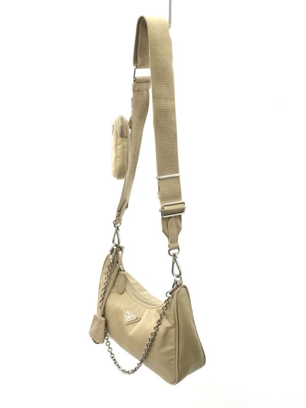 2 Prada Shoulder Bag Nylon Beige