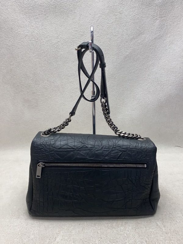 2 Saint Laurent Chain Shoulder Bag Leather Black